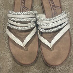 Zodiac Braided Sandals - Cream and Silver